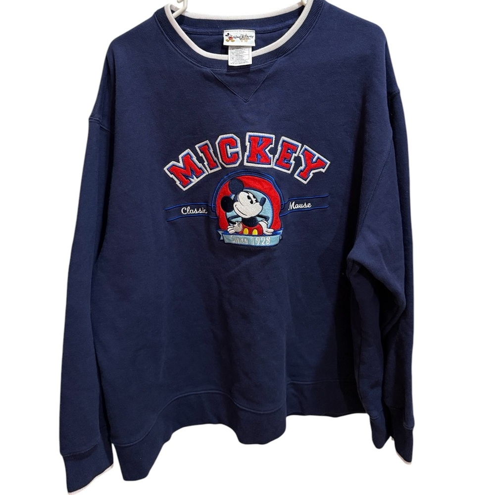 Vintage 80’s blue embroidered Mickey Mouse sweatshirt size XL